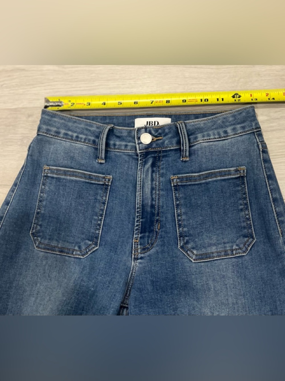 JBD  "JUST BLACK DENIM" Patch Pocket Wide Leg Jeans, Size 25 - Picture 6 of 9